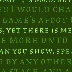 Shakespeare Quotes Large Green