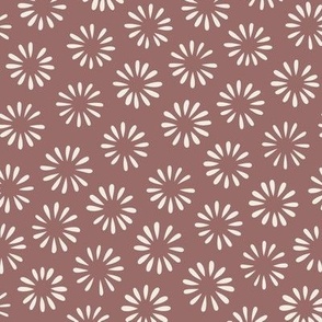 Small Handdrawn Flowers | Copper Rose, Creamy White | Floral