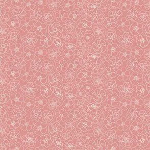 Retro Floral - Linework in coral pink (12")  (ST2023RFL)