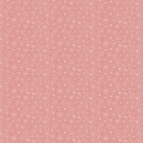 Retro Floral - Linework in coral pink (6")  (ST2023RFL)