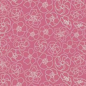 Retro Floral - Linework in blush pink (23")  (ST2023RFL)