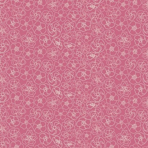 Retro Floral - Linework in blush pink (12")  (ST2023RFL)