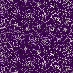 Retro Floral Linework (23") - purple, cream  (ST2023RFL)