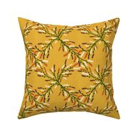 Criss Cross Floral Branches - yellow