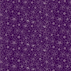 Retro Floral - Linework in russian purple (12")  (ST2023RFL)
