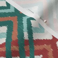 Ikat Checks - Red and Green