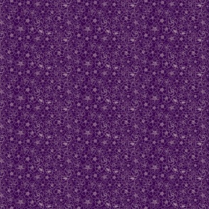 Retro Floral - Linework in russian purple (6")  (ST2023RFL)
