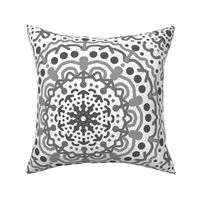 Mandala Gray Geometric Boho Pattern