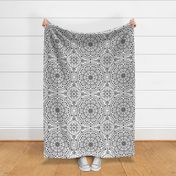 Mandala Gray Geometric Boho Pattern