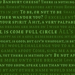 Shakespeare Quotes Extra Large Green