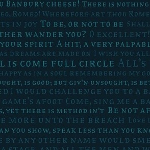 Shakespeare Quotes Extra Large Teal