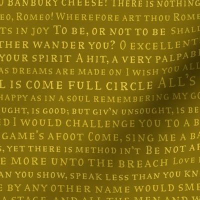Shakespeare Quotes Extra Large Goosey Yellow Green