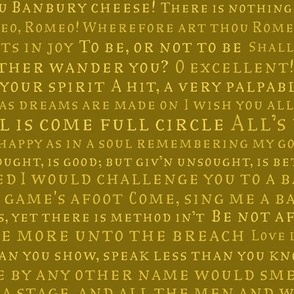 Shakespeare Quotes Extra Large Goosey Yellow Green