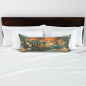 Vintage Hawaiian Landscape Teal