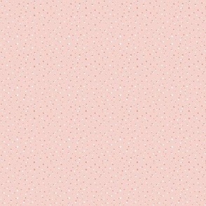 Polka Dots Hand Drawn Random Pastel Dusty Rose Pink White SMALL