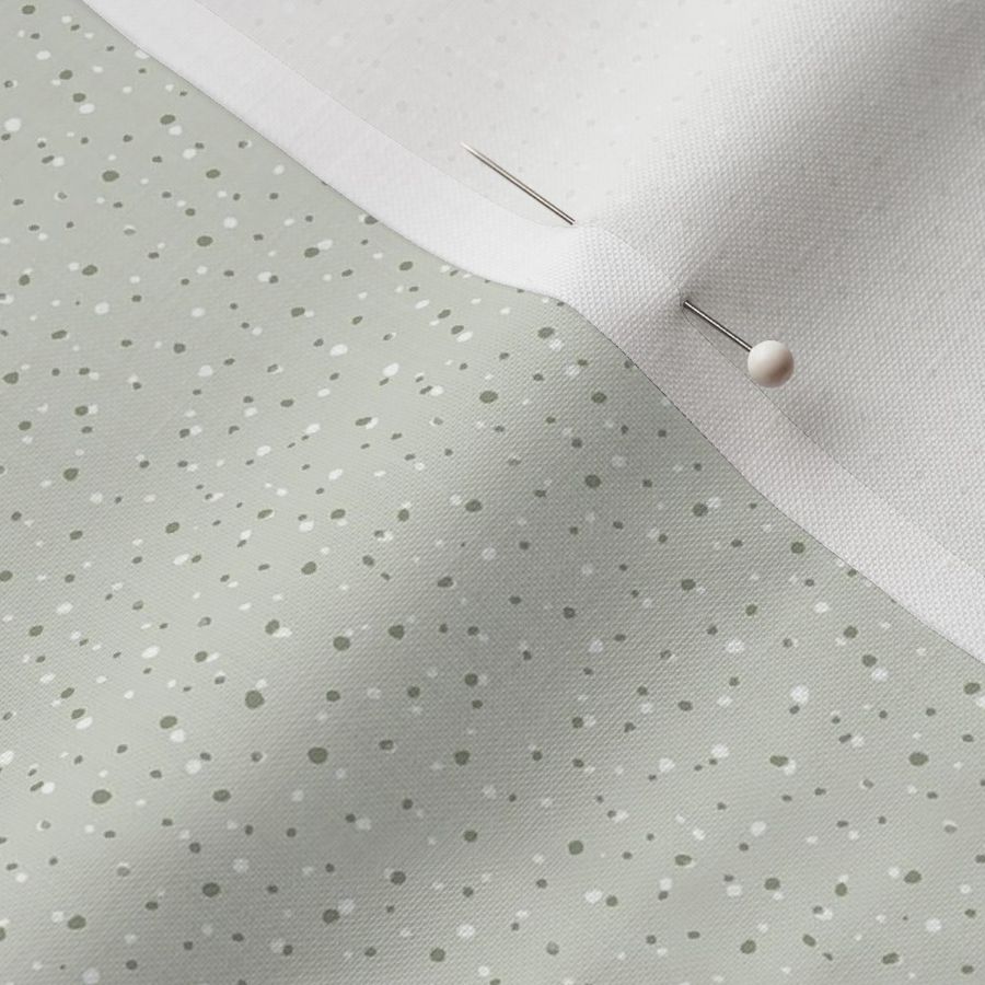 Polka Dots Hand Drawn Random Mint Sage Green White SMALL