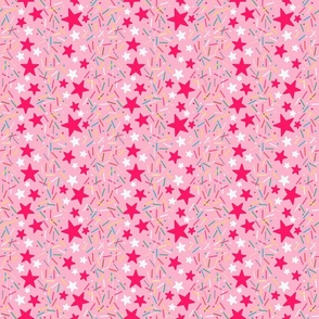 Cake Sprinkles and Stars on Bubblegum Pink