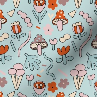 mushroom sketch pattern