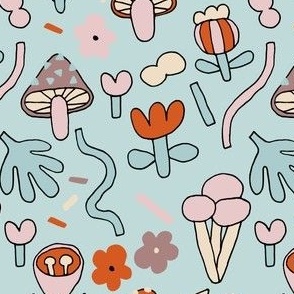 mushroom sketch pattern