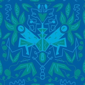 Paradise Blues - Blue and Green Feature Wallpaper