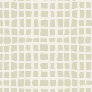 Tea green with off white woven design
