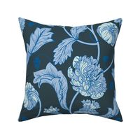 Large blue floral in Pantone's ultra steady wallpaper palette