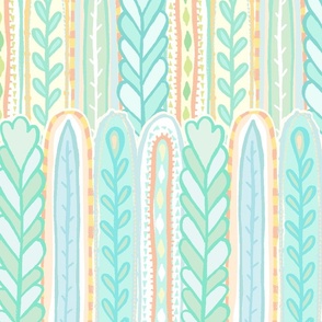 Infinite Rows of Whimsical Garden in Pastels - XL
