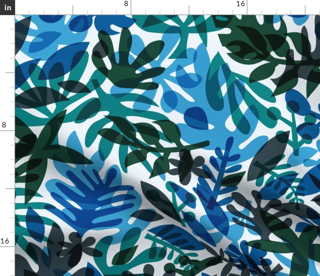 Blue Lagoon Tropical Leaves - Overlay