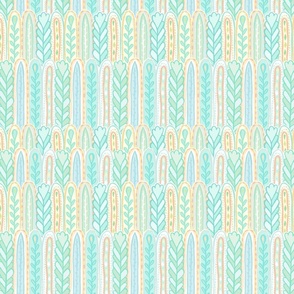 Infinite Rows of Whimsical Garden in Pastels