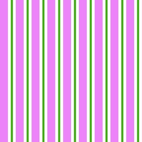 Maine Coast 1 Inch Stripe No. 8 Rose Pink and Green