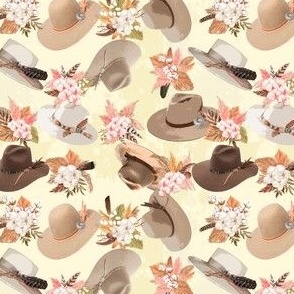 Vintage Western Hats- small repeat pattern