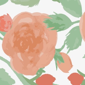 Retro watercolor roses- large