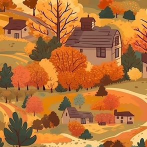 Vintage New England Country Autumn