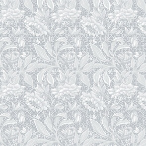 (M) Victorian Lace Hellebore in Grey / Monochromatic / The Ultra-Steady Palette Design Challenge / medium scale / see collections