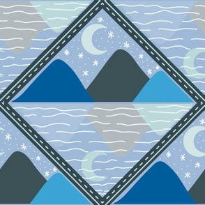 Pantone Ultra-Steady Mountains Reflecting in the Water at Night: Medium