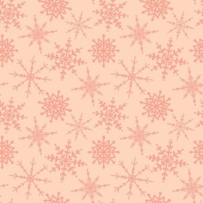 Snowflakes pink on blush