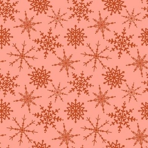 Snowflakes red on pink