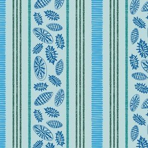Salty Summer Seashells Stripe | Large | Tropical Light Blue