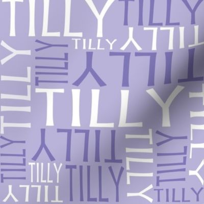 Personalised Name Fabric - Little Birdy Purple/Lavender