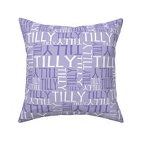 Personalised Name Fabric - Little Birdy Purple/Lavender