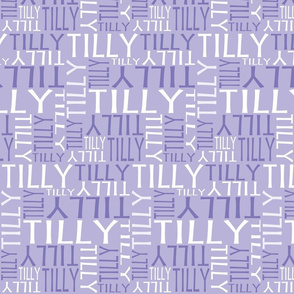 Personalised Name Fabric - Little Birdy Purple/Lavender