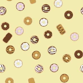Scattered Donuts Light Yellow- Giant Print