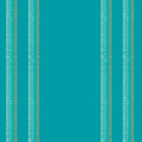 Turquoise green loose undulating hand drawn stripes (12in repeat)