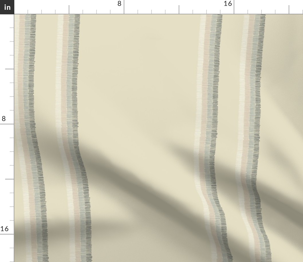 Neutral loose undulating hand drawn stripes (12in repeat)