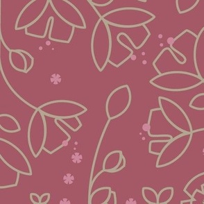 Doodle  Garden in Dusty Pink