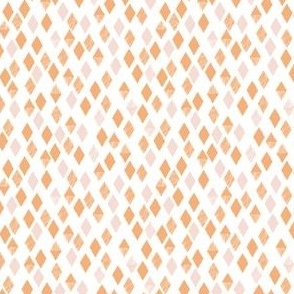 Sweet Little Diamonds, hand drawn tiny ditsy print in orange and pale pink blender pattern  Woodland Dreams Collection