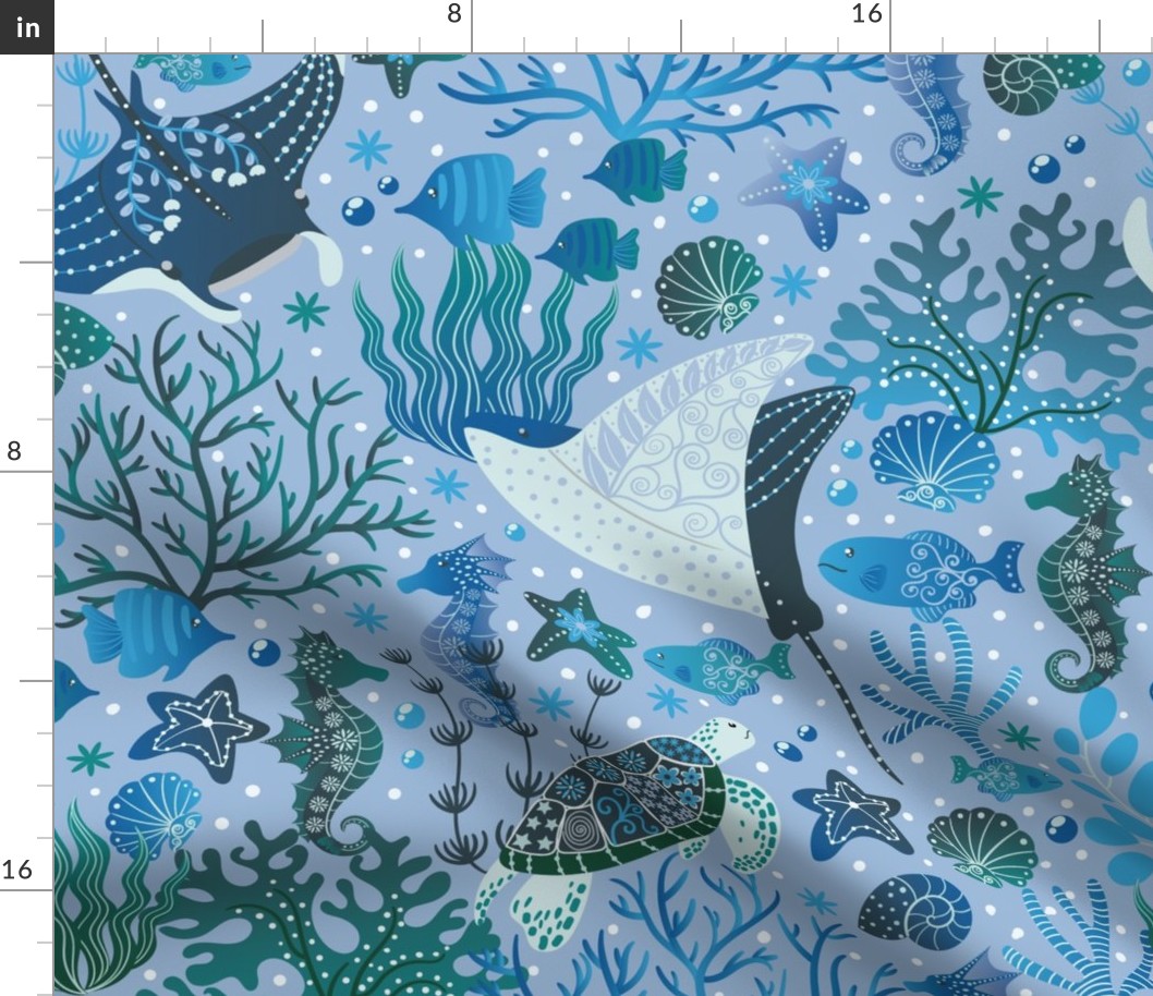 Underwater Whimsy Garden - Pantone Ultra Steady - Large version