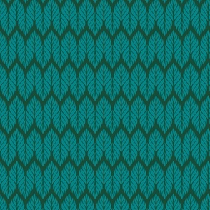 Abstract Leaf Chevron - Teal and Green