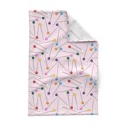 Scattered Sewing Pins Pink Background- Large Print