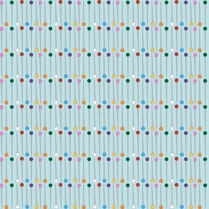 Sewing Pins Lined Up Light Blue- Small Print
